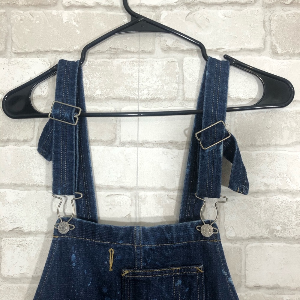 Cuffed Distressed Adjustable Bleached Overalls - image 2